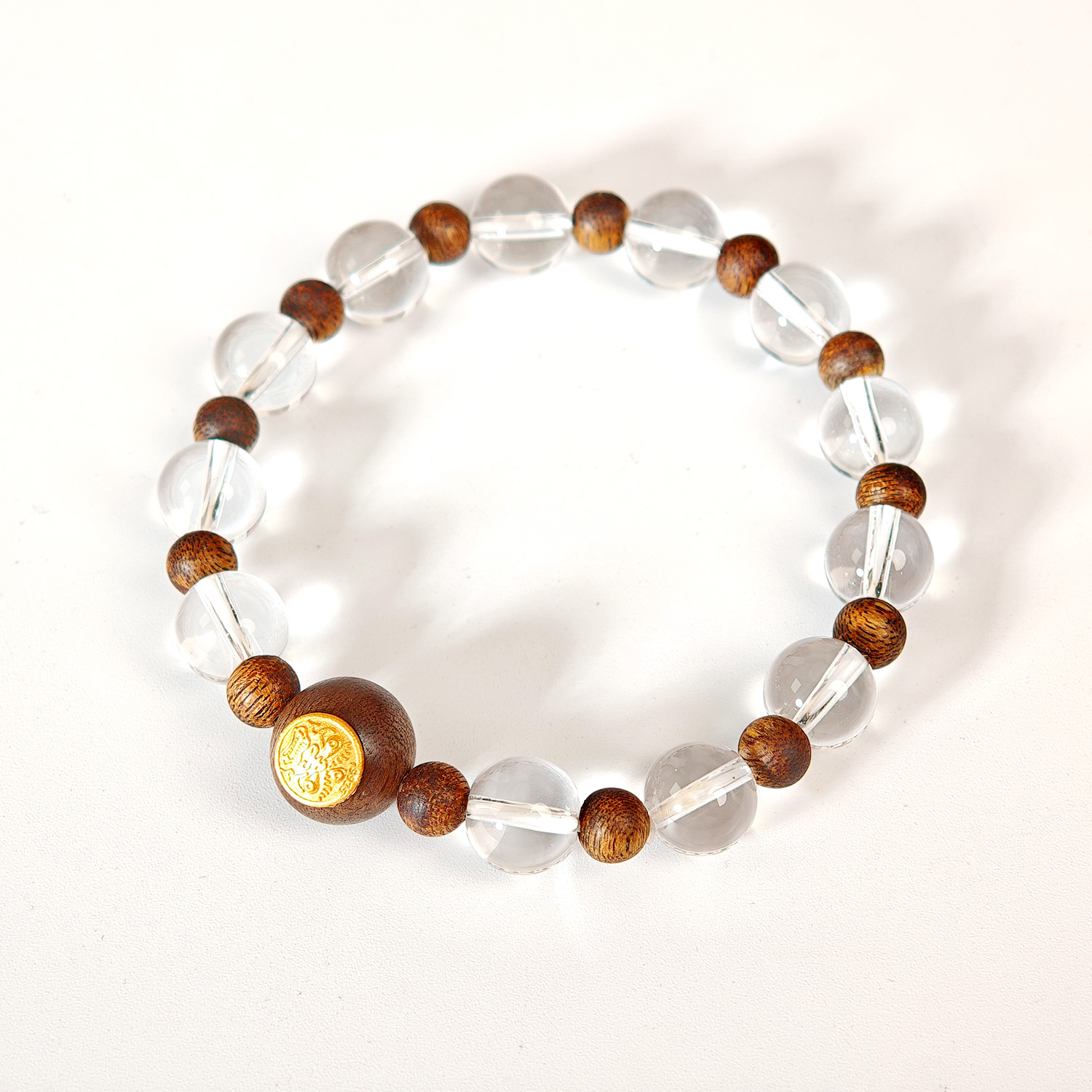 白水晶/沉香木珠手链（女款）