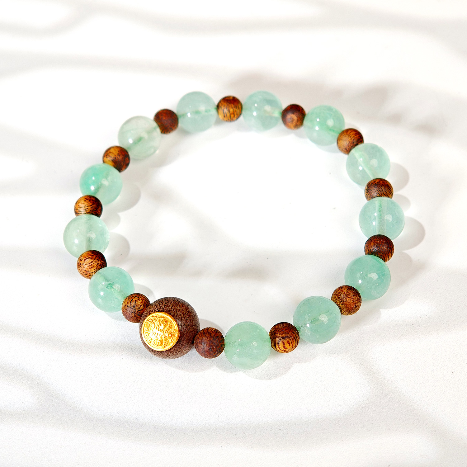 绿萤石/沉香木珠手链（女款）